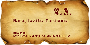 Manojlovits Marianna névjegykártya